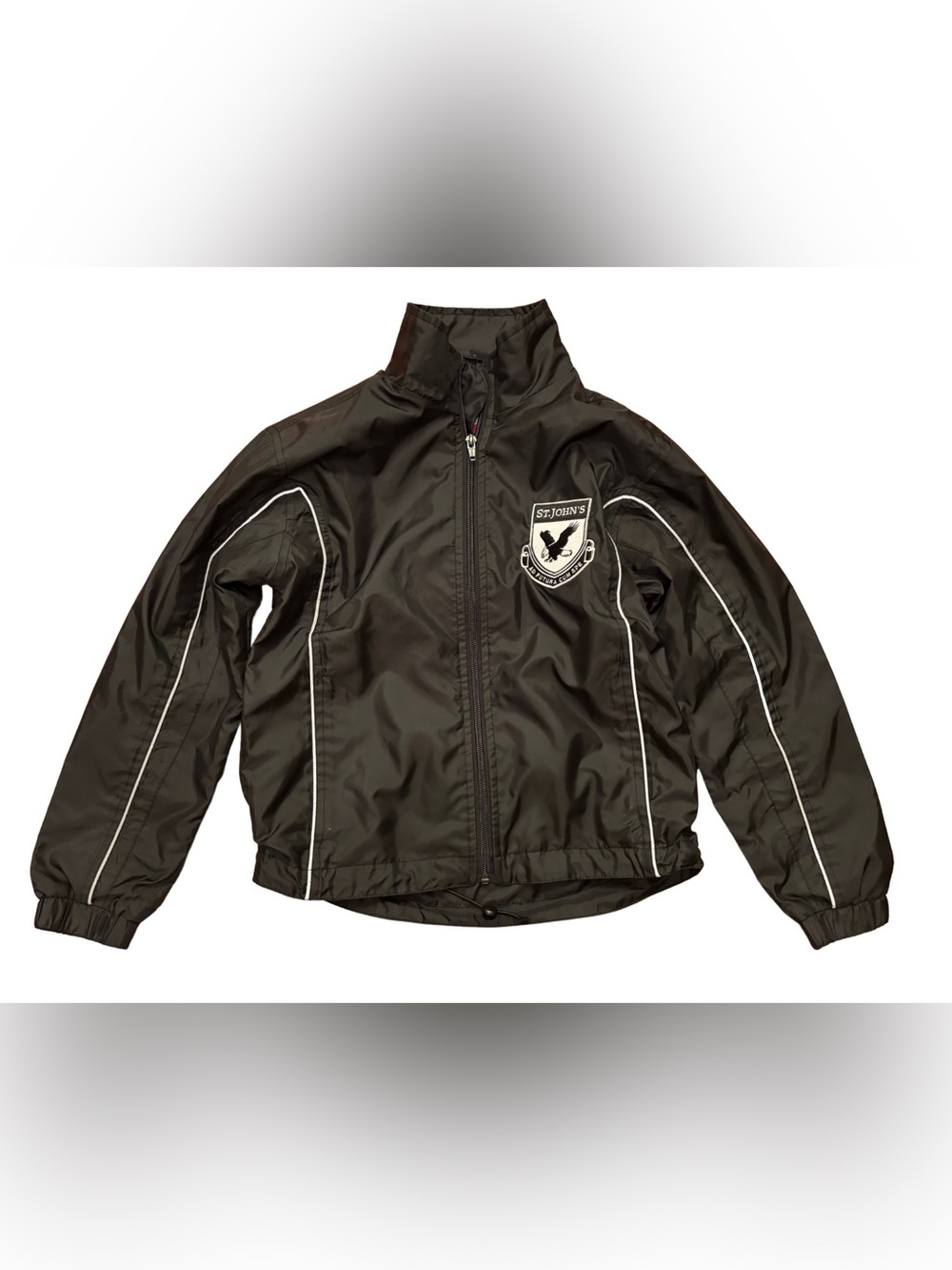 St. John Kids Black Windbreaker with White Piping
